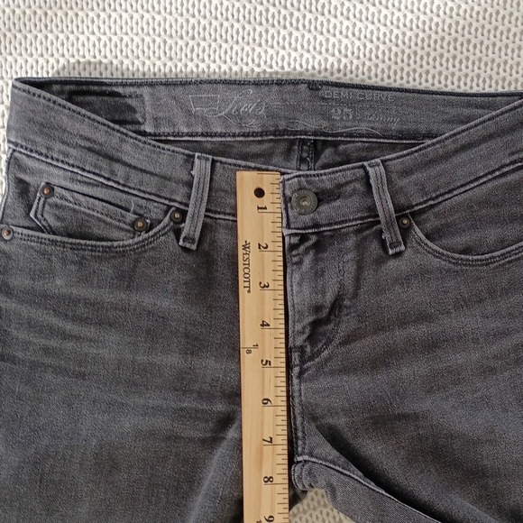 Levi's Demi Curve Skinny Jeans Faded Black Y2K Low Rise Denim 25 - Picture 9 of 12
